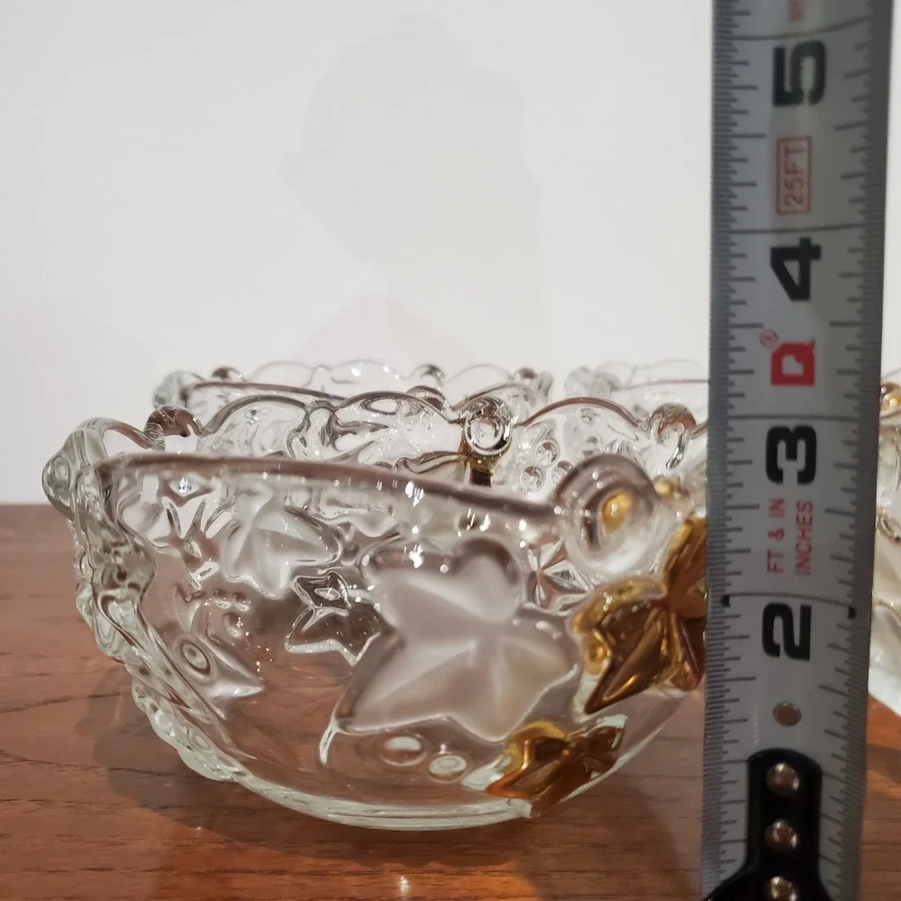 Mikasa Crystal Parisian‎ GOLDEN IVY Fruit Dessert Bowls - set of 4